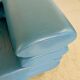 Vintage retro Swedish 2 seater turquoise leather sofa