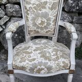 Louis XVI style armchair lacquered white