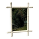 Vintage wooden turned mirror, white, rectangular, 1940s.