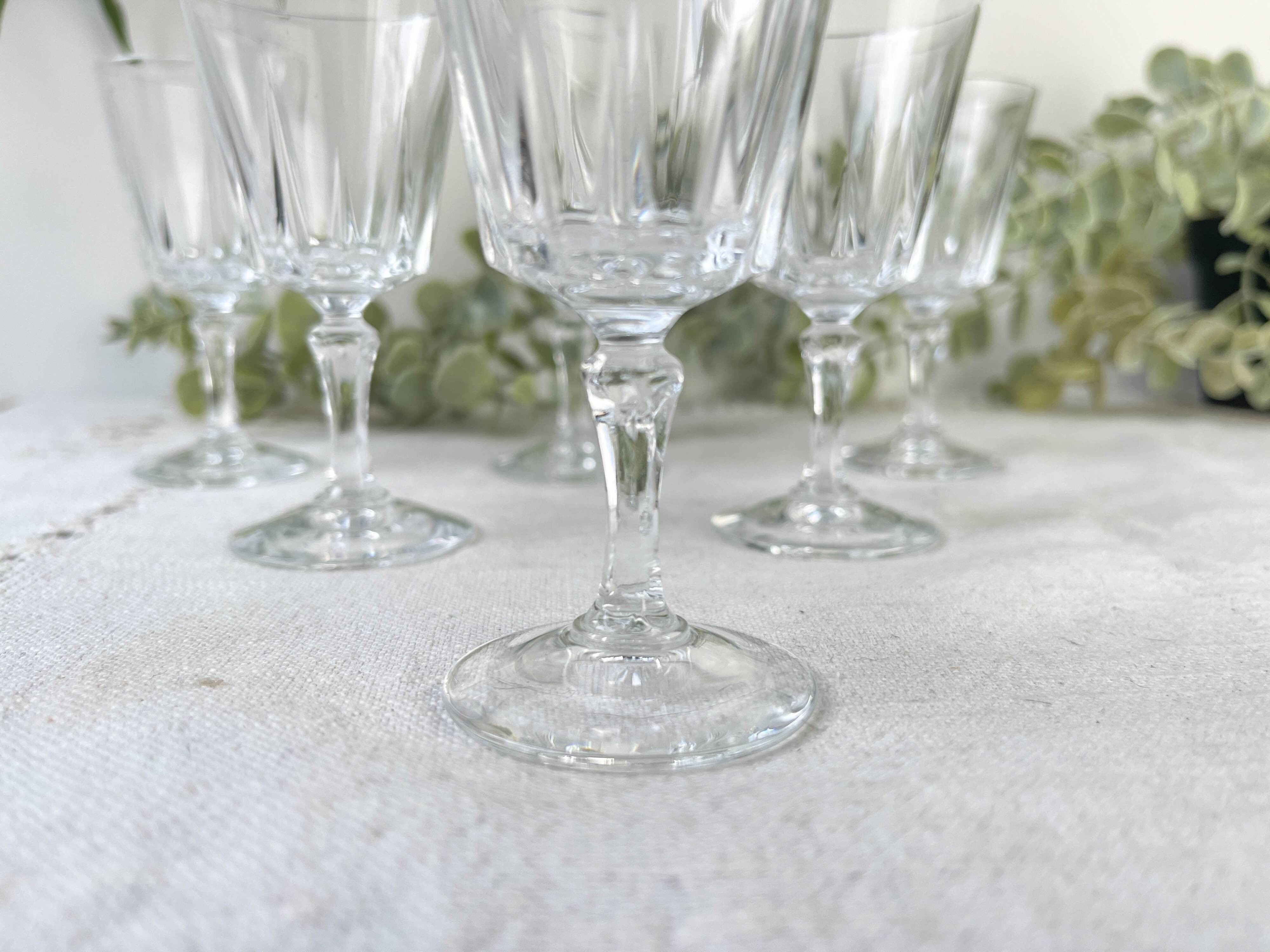 6 Vintage Cristal D'Arques Versailles Liqueur Glasses
