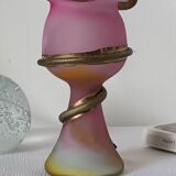 Vase pâte de verre XXème signé