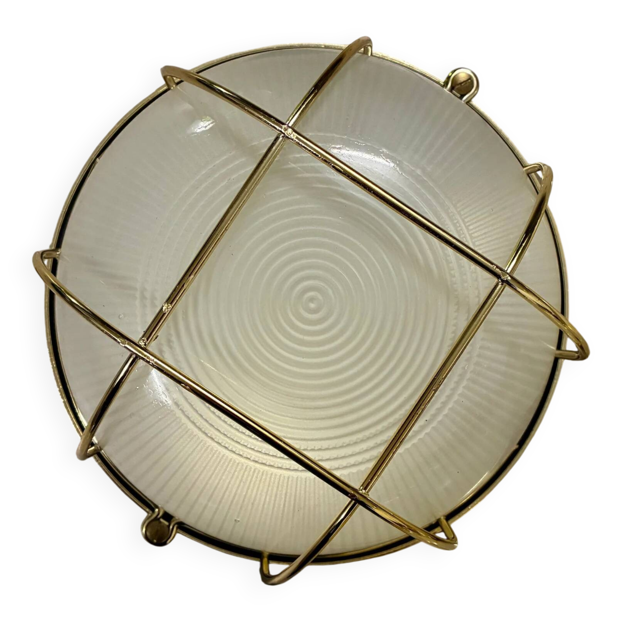 Industrial wall lights in glass and metal - 1970.