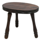 Tabouret bas brutaliste bois massif 1950
