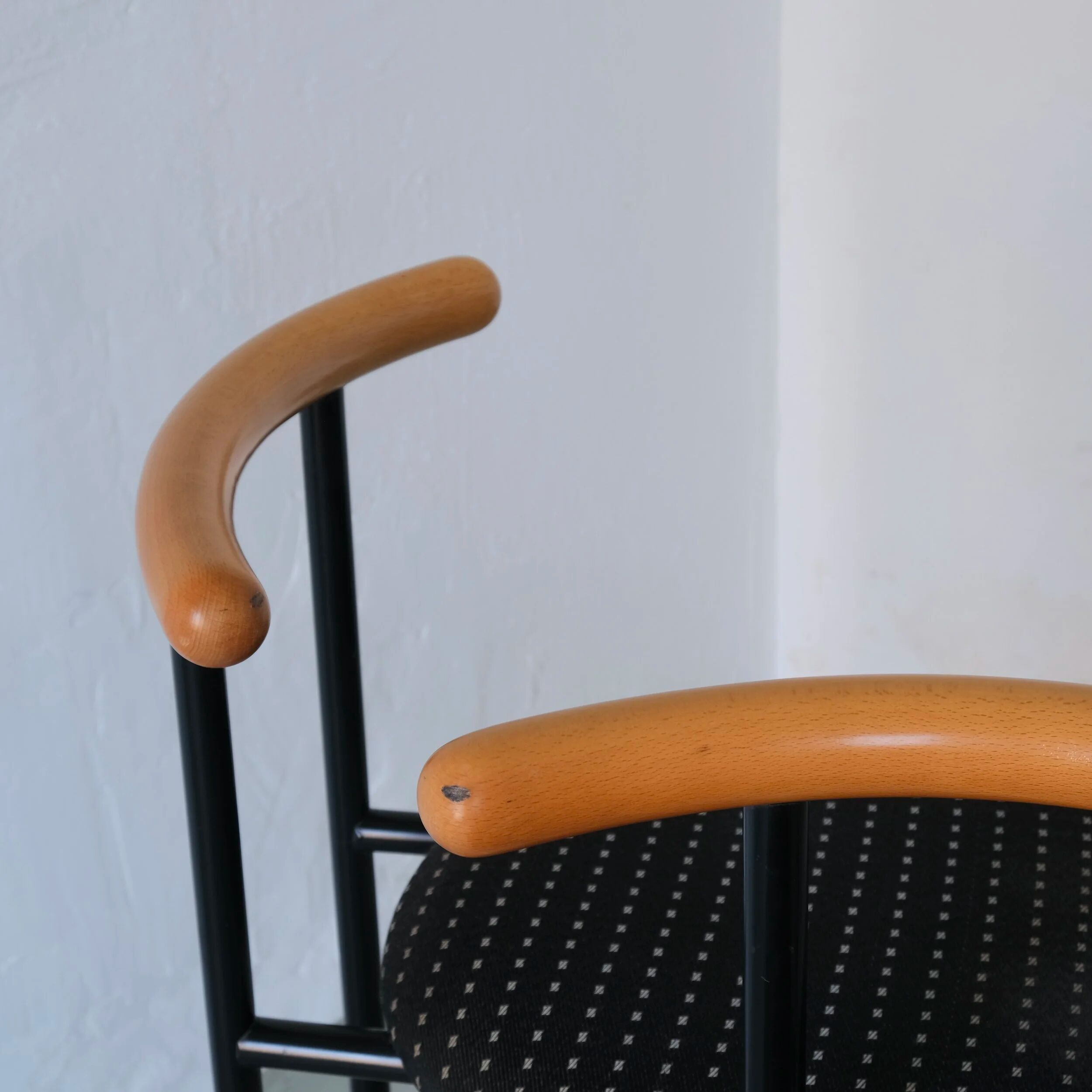 2 postmodern tubular steel bar stools | Rodney Kinsman style | 1980s