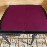 Napoleon iii game table console in blacked wood with purple play mat