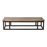 Guyuan – Table basse en orme ancien et structure en métal n°1