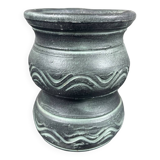 Small black vase with green waves