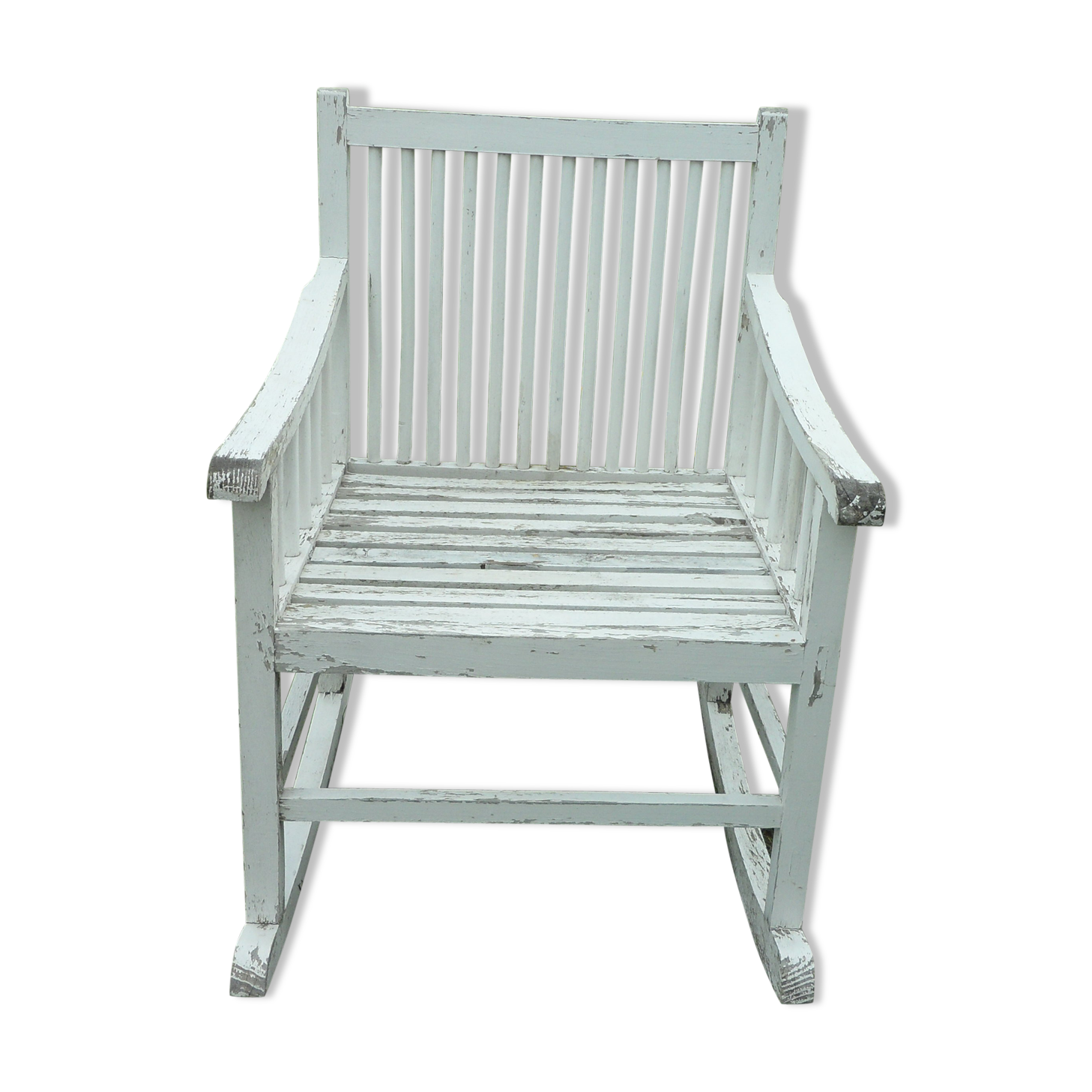 Rocking chair white wood outside or inside
