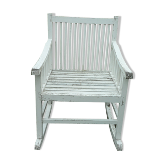 Rocking chair white wood outside or inside