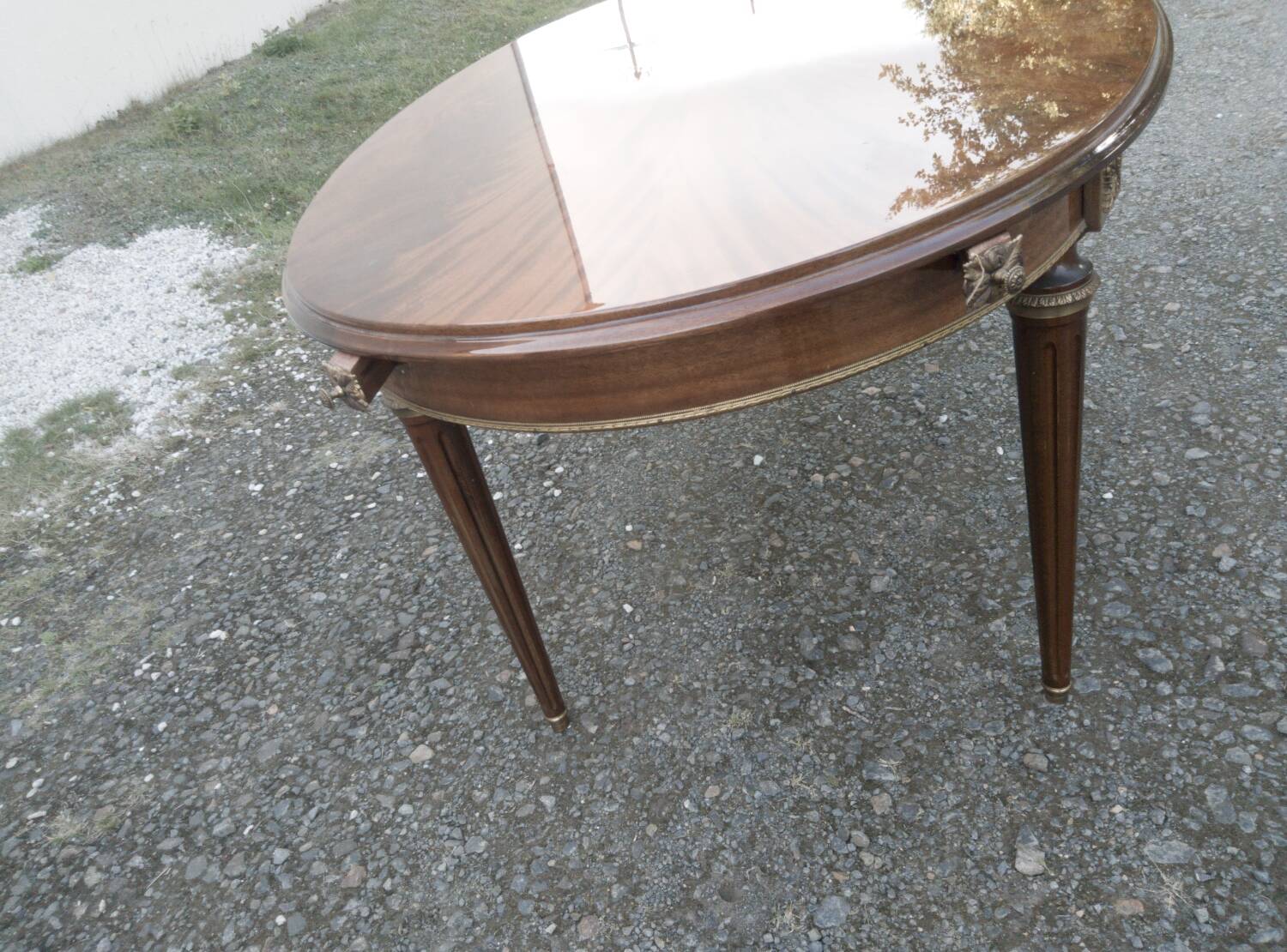 Louis XVI style oval table from the 70s