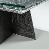 Heavy cast aluminium brutalist coffee table