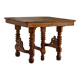 Square dining room/office table from the 19th century, baroque, Danish cabinetmaker.