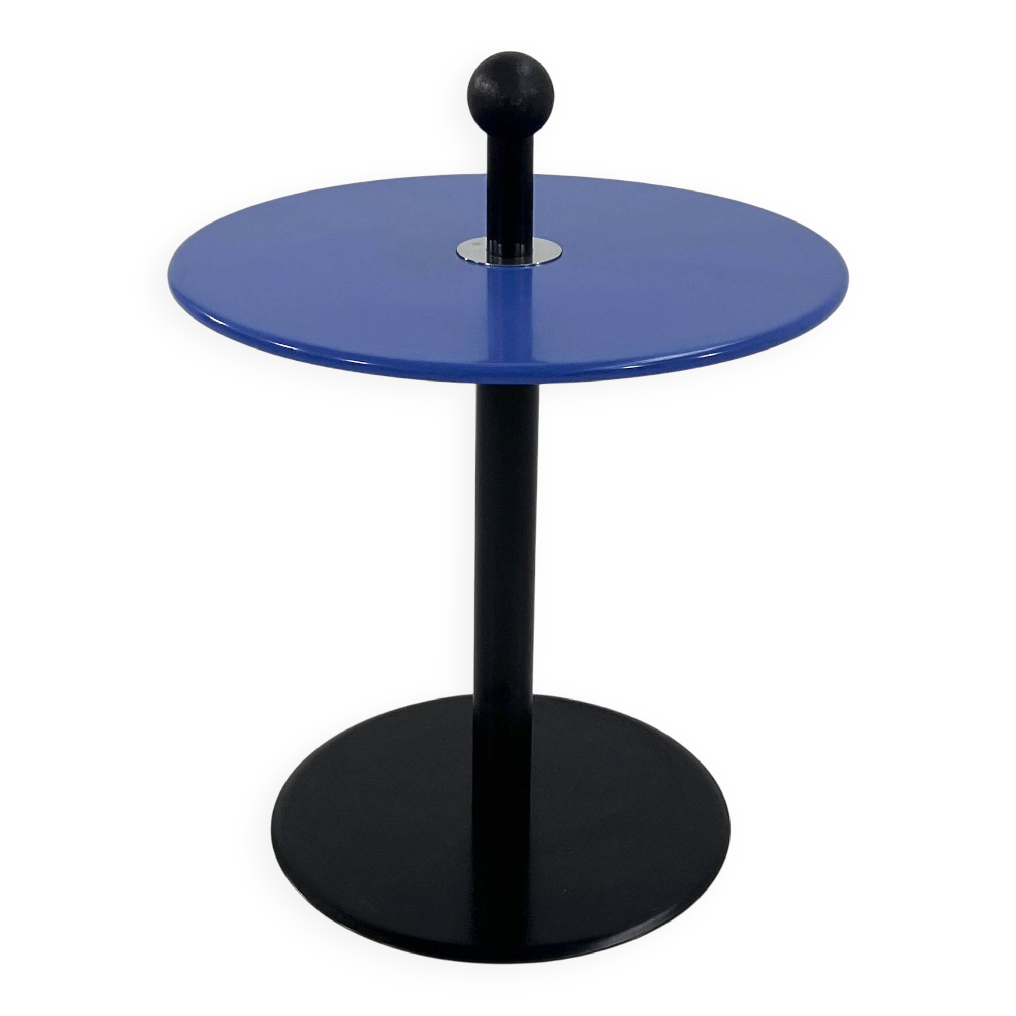 Postmodern blue side table from Ikea, 1980.