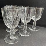 6 verres à vin cuit Baccarat modèle "Clermont", XIXème