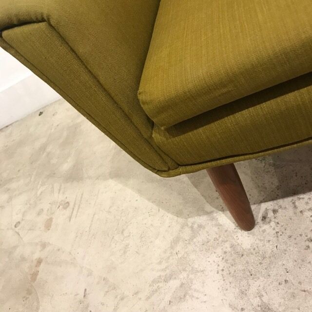 Scandinavian olive green sofa 60s