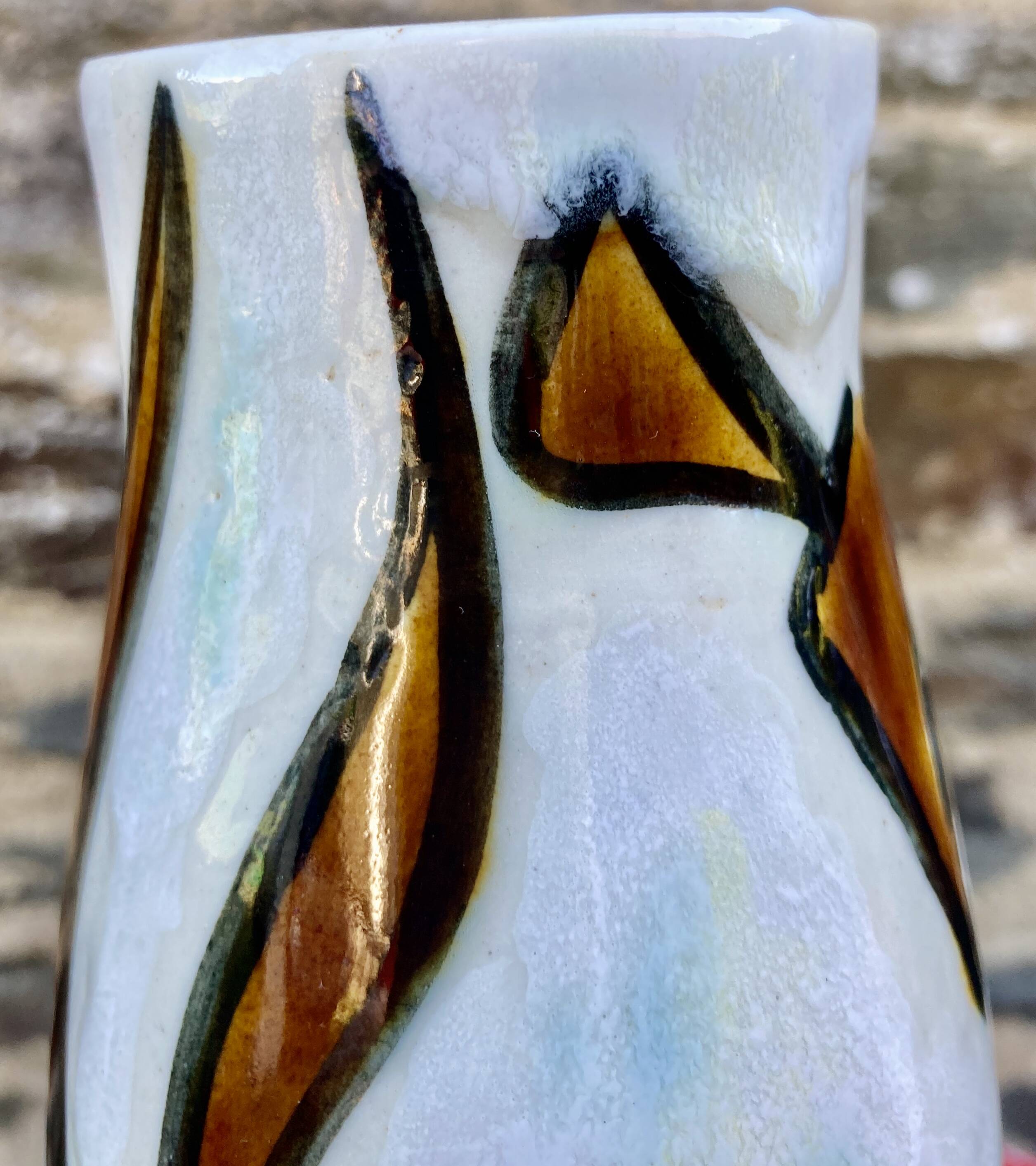 Vase céramique décor de faon signé Jacques Marie pièce unique