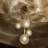 Large Mid Century  Bubble Glass Pendant Light