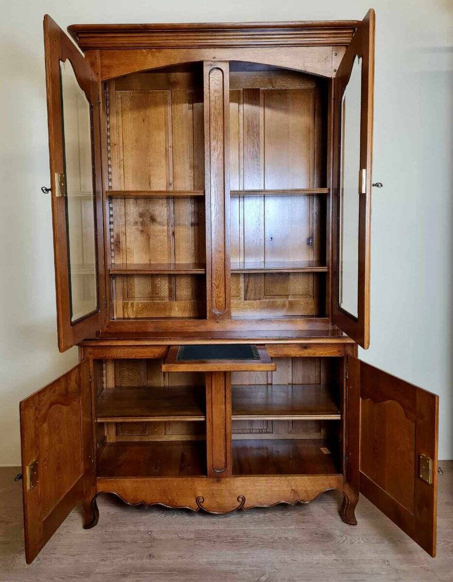 Vintage Rustic Bookcase In Solid Wood 20th Century