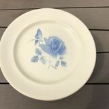 Service table 50 years cream digoin faience with blue rose decor