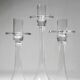 Trois bougeoirs en cristal vintage