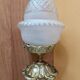 Gold metal ceiling light - Cut and satin glass globe - Louis XV style