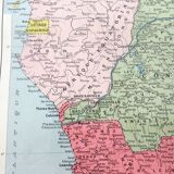 Carte vintage Afrique Centrale  38x43cm de 1950