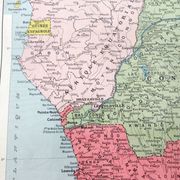 Vintage map of Central Africa 38x43cm from 1950