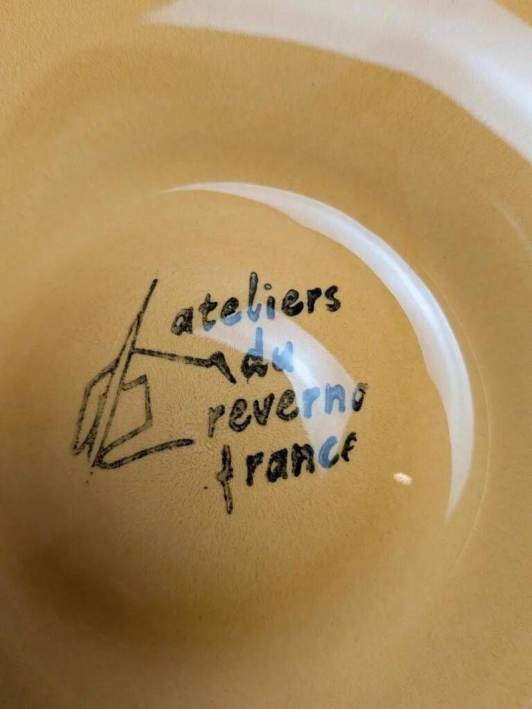 Set of 8 vintage oyster plates in majolica – Ateliers du Revernay