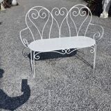 Wrought iron garden bench
