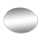 Miroir rond non encadré contour ondulé biseauté