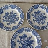 5 Flat plates Ridgway Staffordshire Windsor blue bird flower