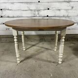 Round walnut drop leaf table