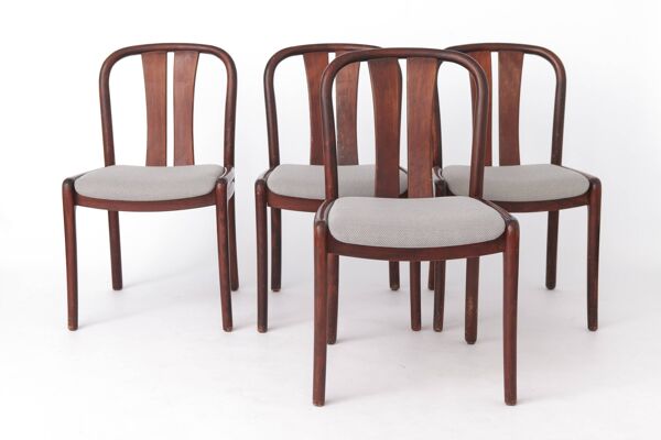 Ensemble de 4 chaises de salle à manger vintage Casala   Chaises allemandes des années 50   Années 1970