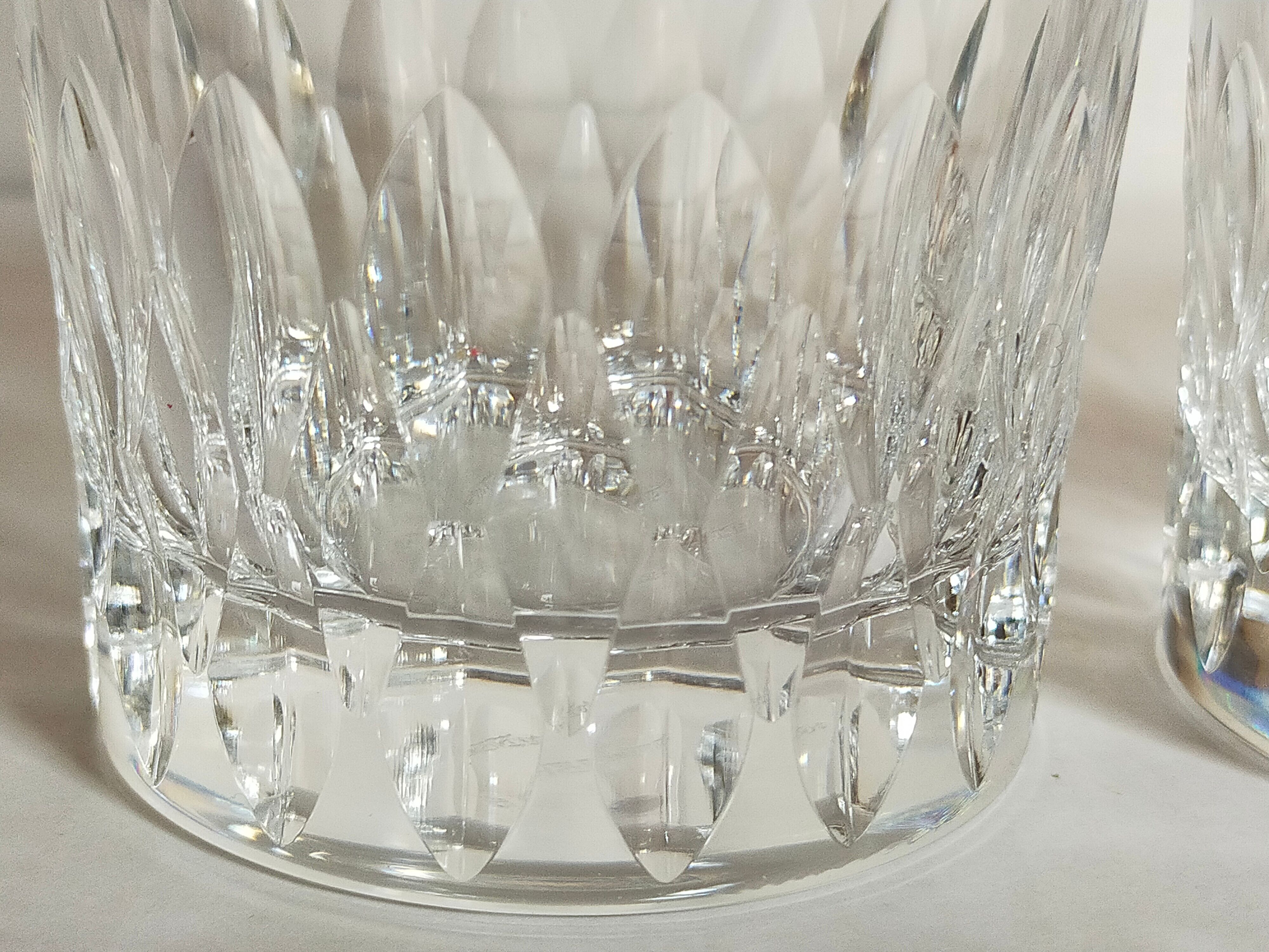 Quatre verres gobelets à whisky en cristal d'Arques vintages