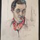 Aquarelle sur papier "Portrait d'Homme" André Duculty