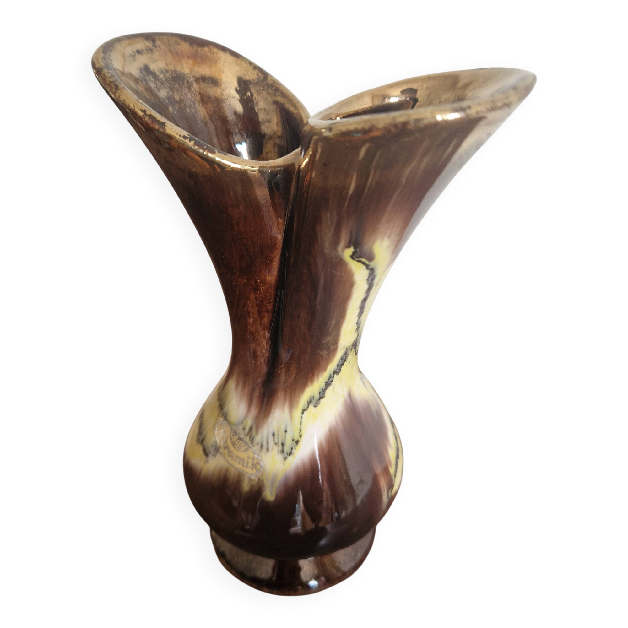Bay Keramik ceramic vase Germany double neck 1950s/60s