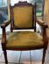 Antique Louis XVI style armchair – carved wood – green velvet – to be restored
