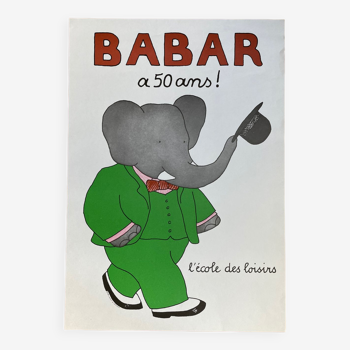 Poster Babar is 50 years old! 42x60cm leisure school