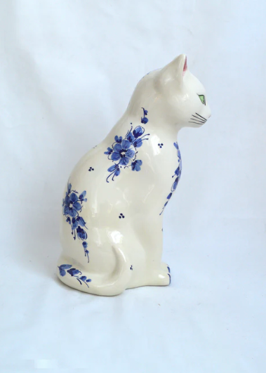Hand-painted ceramic cat