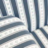 Armchair, striped fabric with flowers, 80s/90s