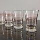 Set of 7 vintage glasses with gold and red edges from the 50s/60s