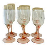 Set of 6 two-tone pink stemmed glasses Luminarc Véronèse