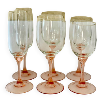 Set de 6 verres à pied bicolores rose Luminarc Véronèse