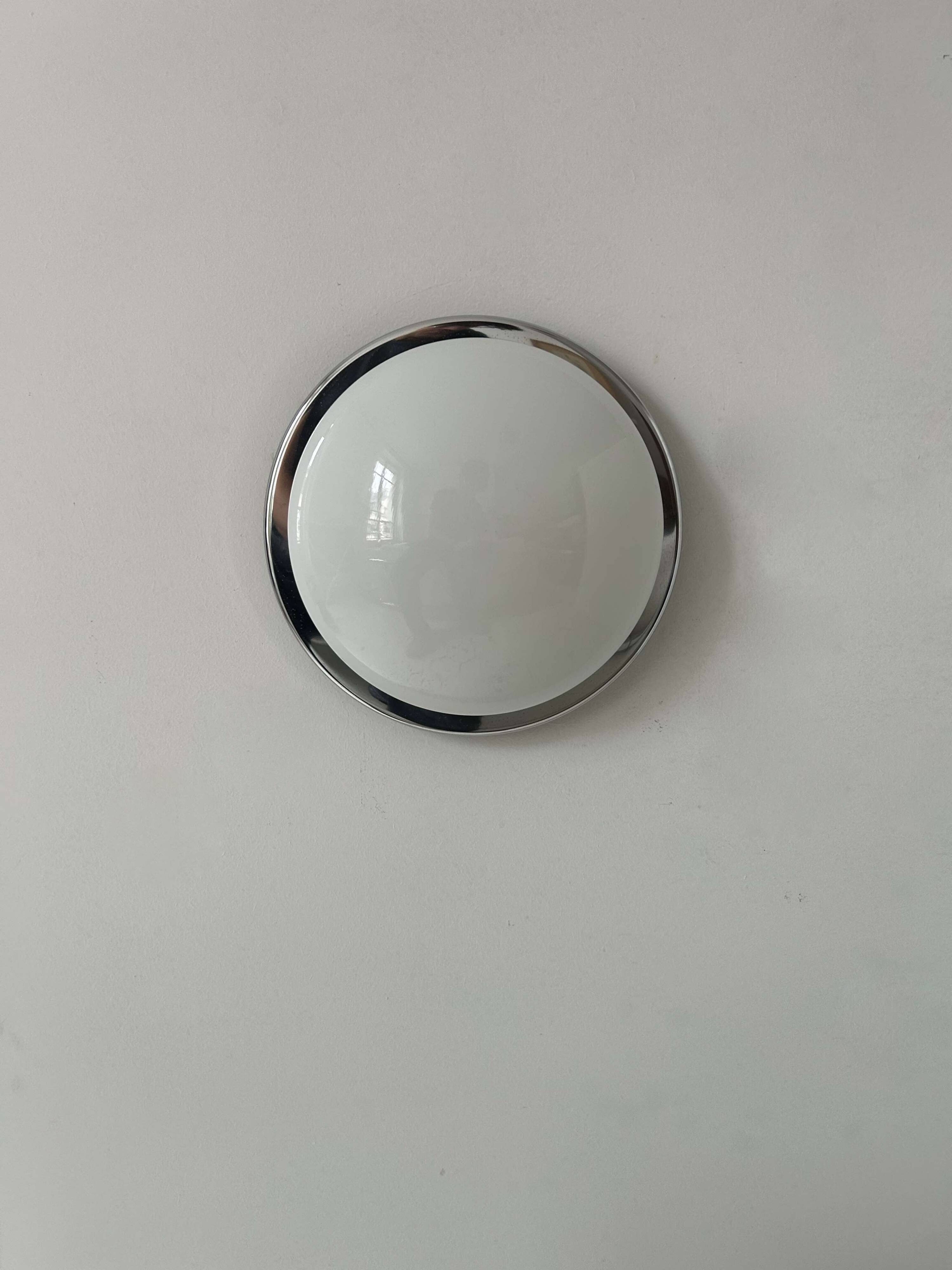 Vintage wall light, chrome and opaline, France 1960