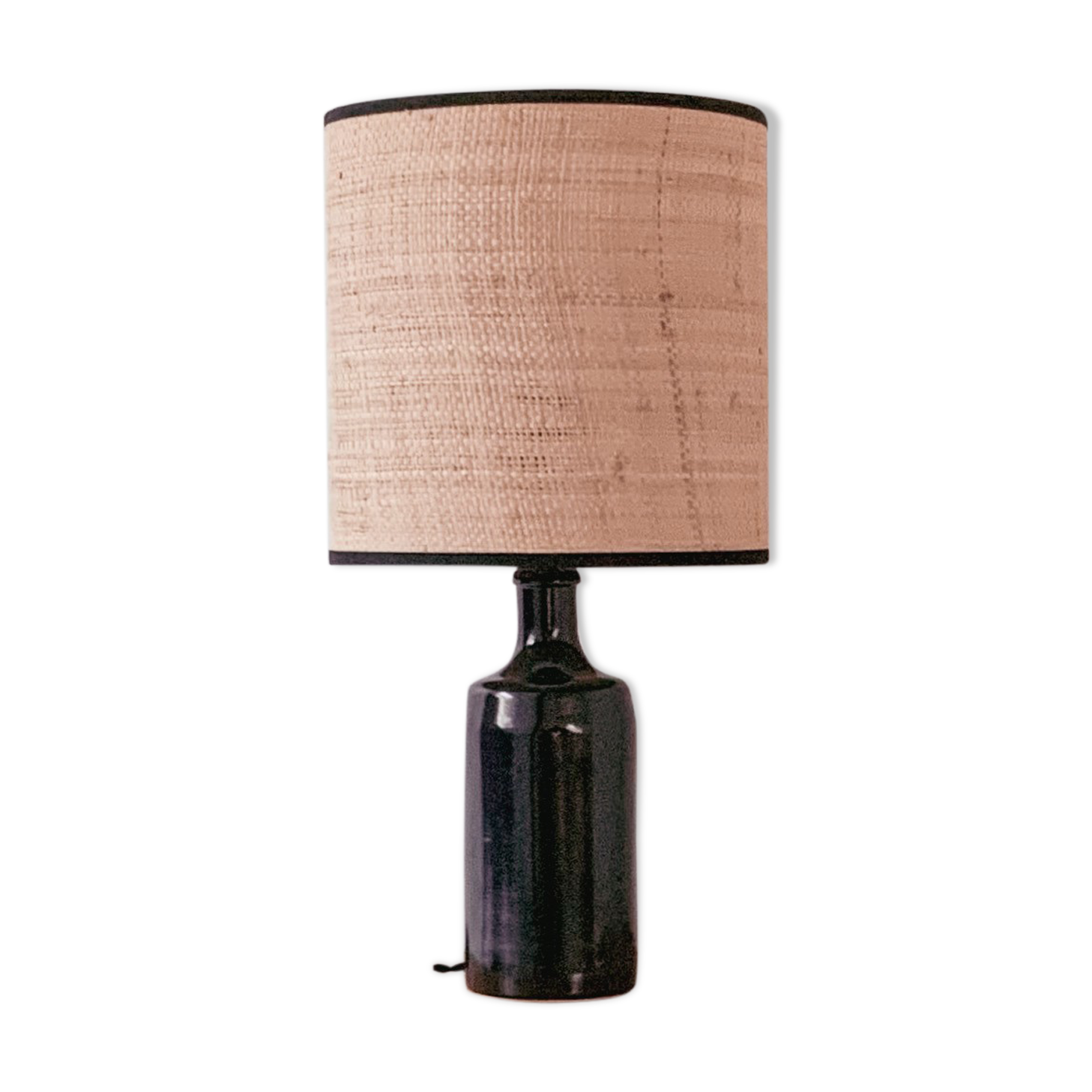 Sandstone and rabane lamp