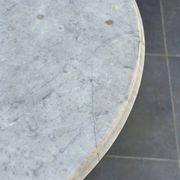 Art Nouveau cast iron and marble bistro table.