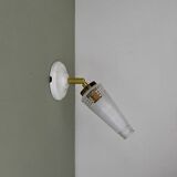 Vintage tulip wall lamp in white and transparent glass