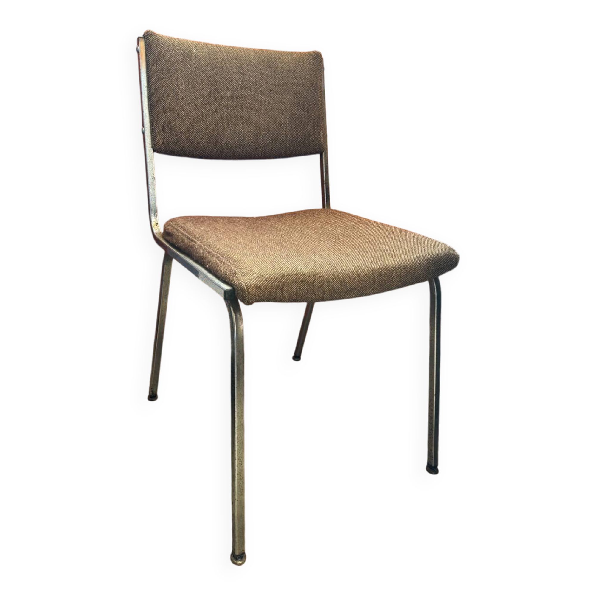 Vintage 70s metal and fabric chair