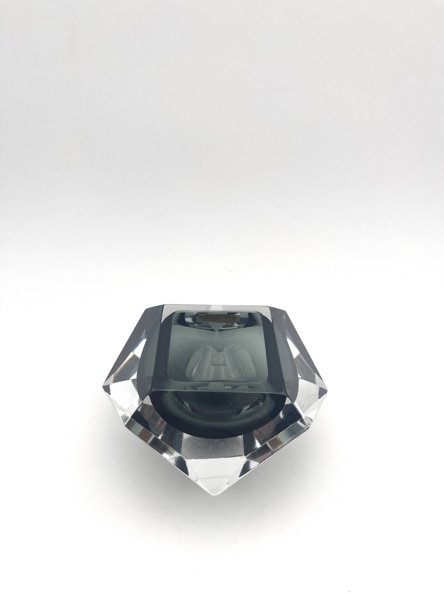 Murano Bowl V. Nason & C. Geometric Smoke 15cm 1.17kg