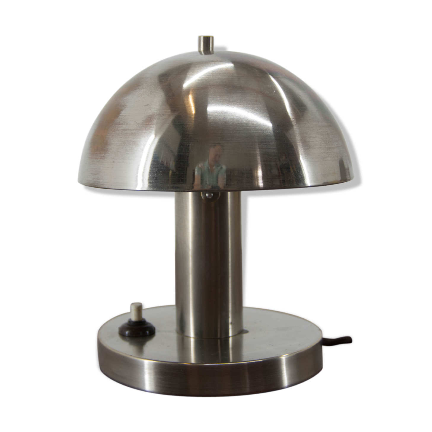Table or bedside nickel-plated lamp, 1920s